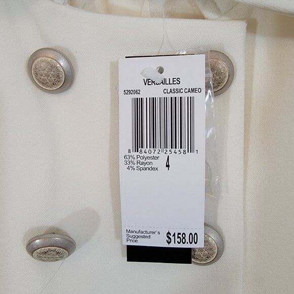 NWT GRACE DANE LEWIS Trench Coat Versailles Classic Cameo Ivory‎ Size 4 NEW - Picture 3 of 11